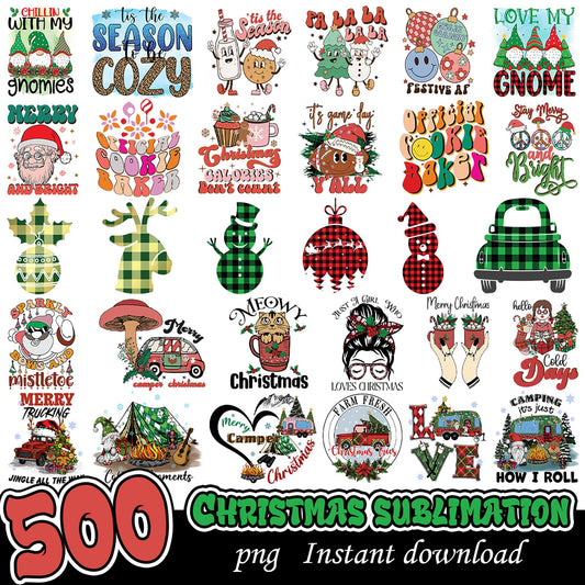 500 Christmas SVG Bundle for Festive Sublimation Designs