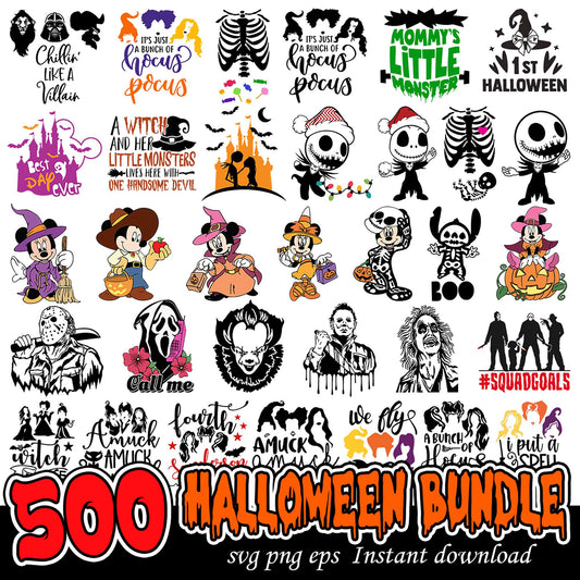 500 Halloween Bundle SVG PNG EPS for Creative Projects