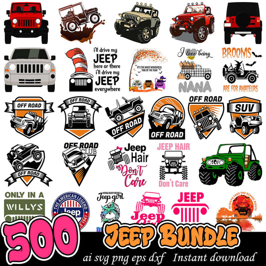 500 Jeep SVG Bundle Instant Download