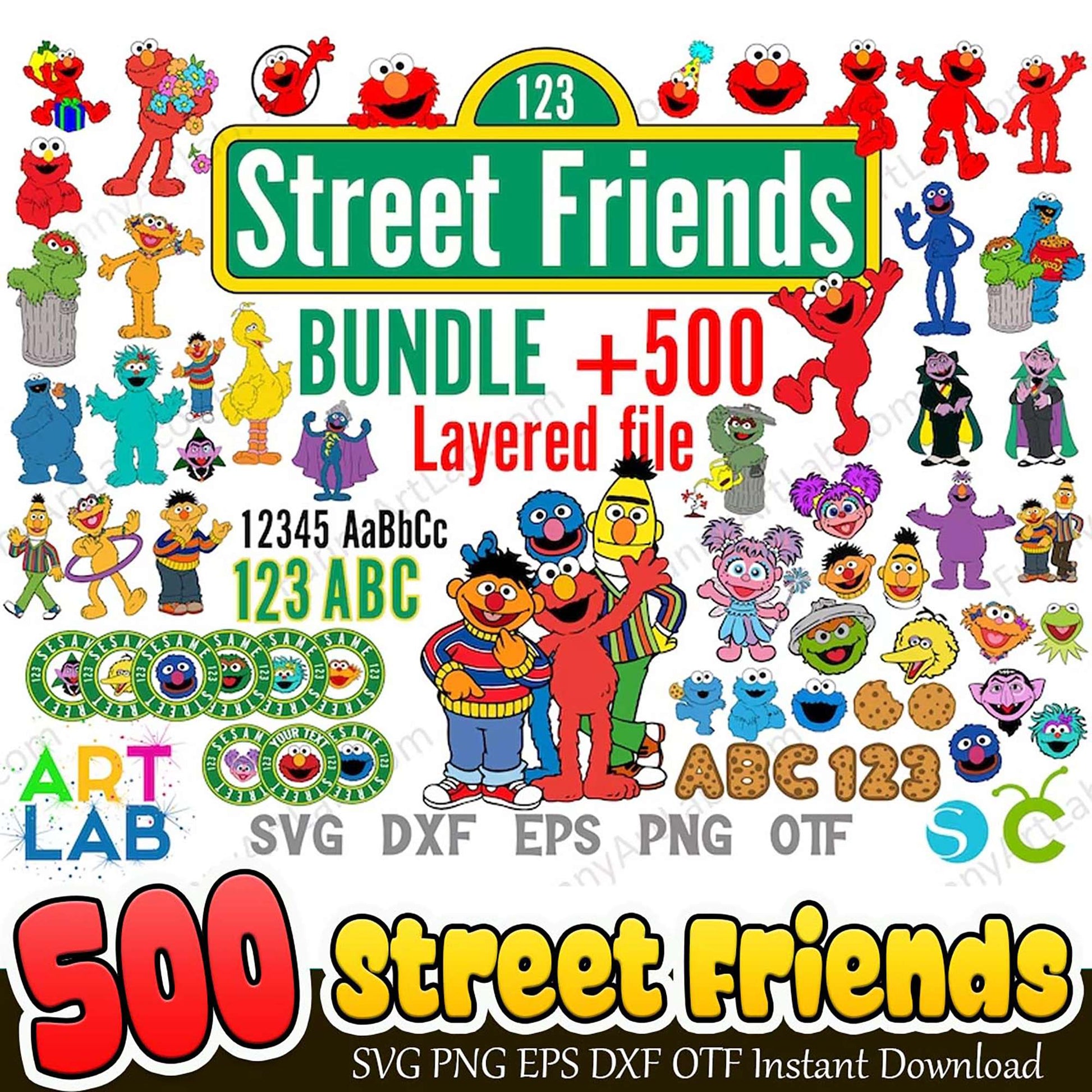 500 Sesame Street Friends SVG Bundle