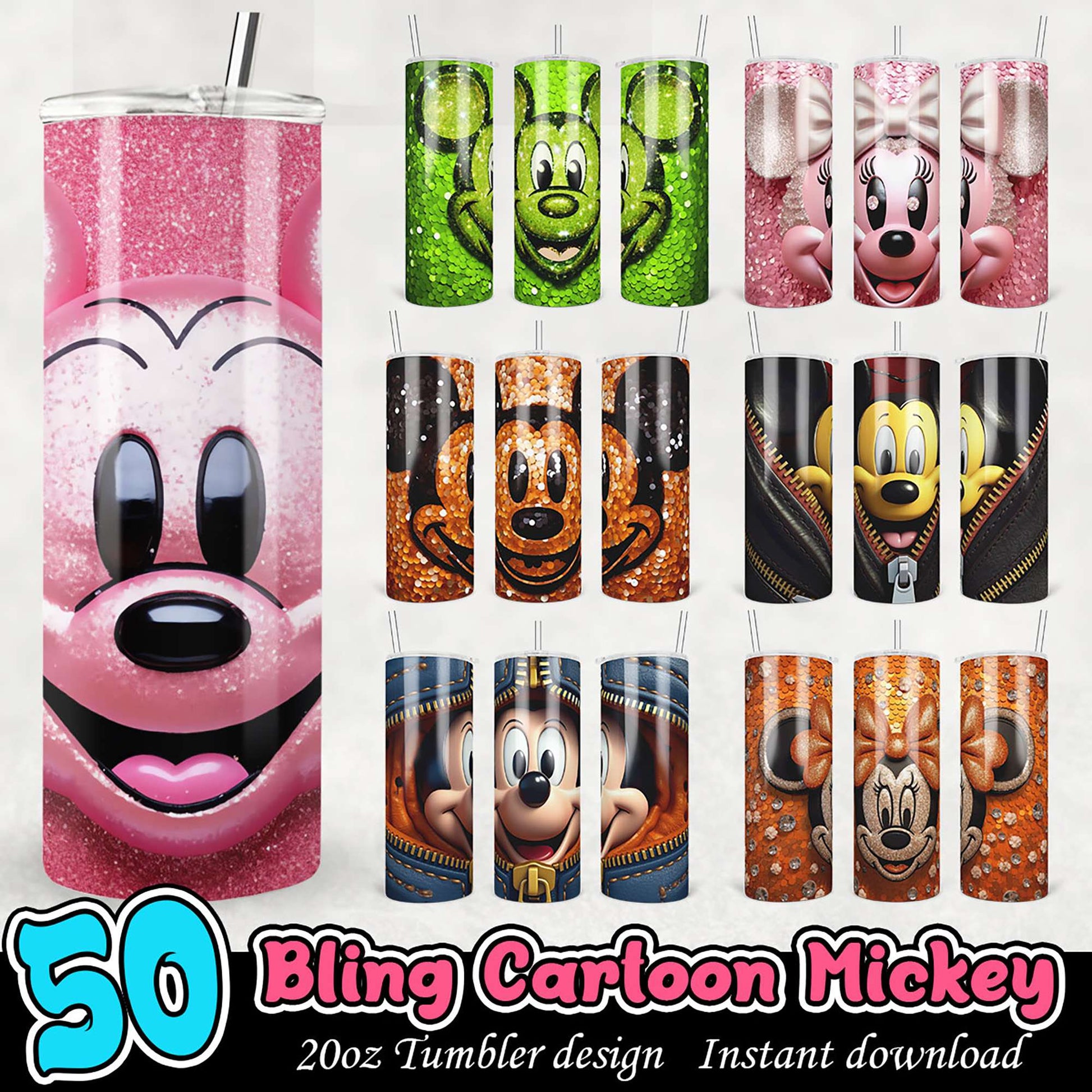 50 Bling Mickey Mouse Tumbler Designs
