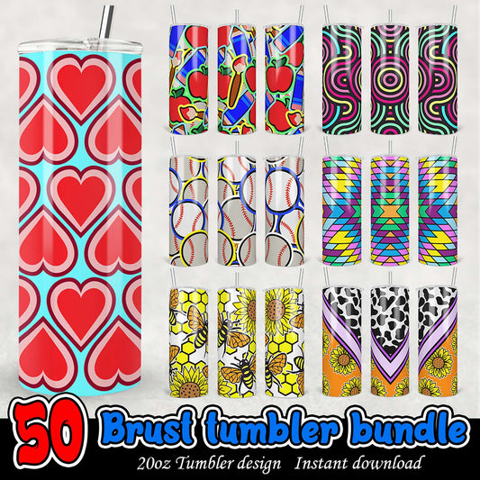 50 Brust Tumbler Designs PNG Bundle