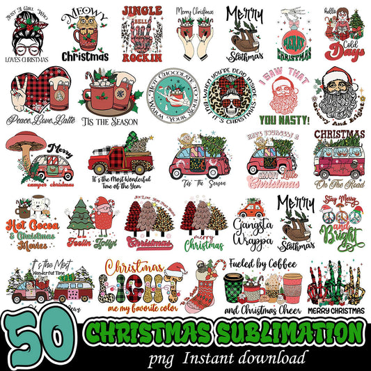 50 Christmas Sublimation PNG Designs
