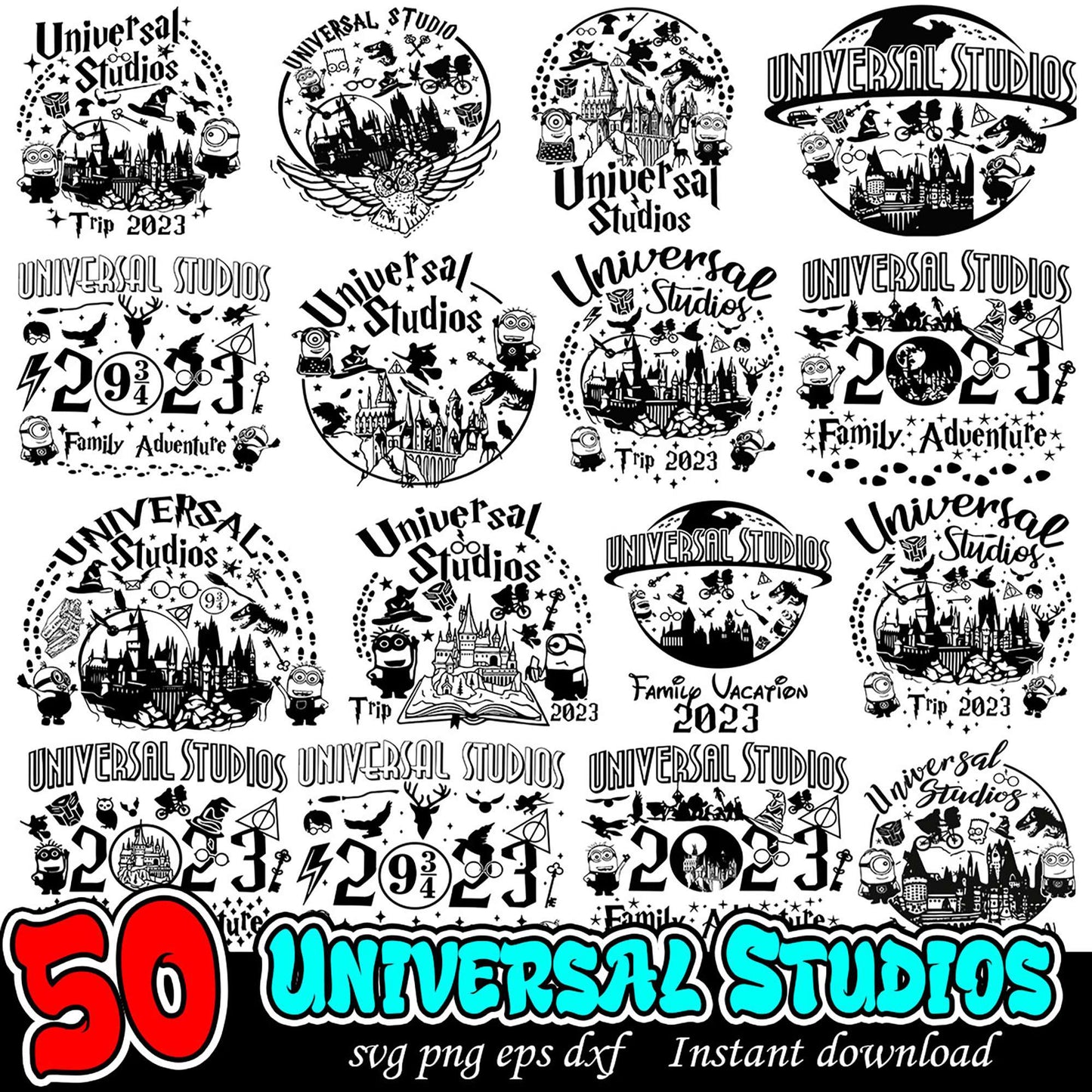 50 Universal Studios SVG Bundle