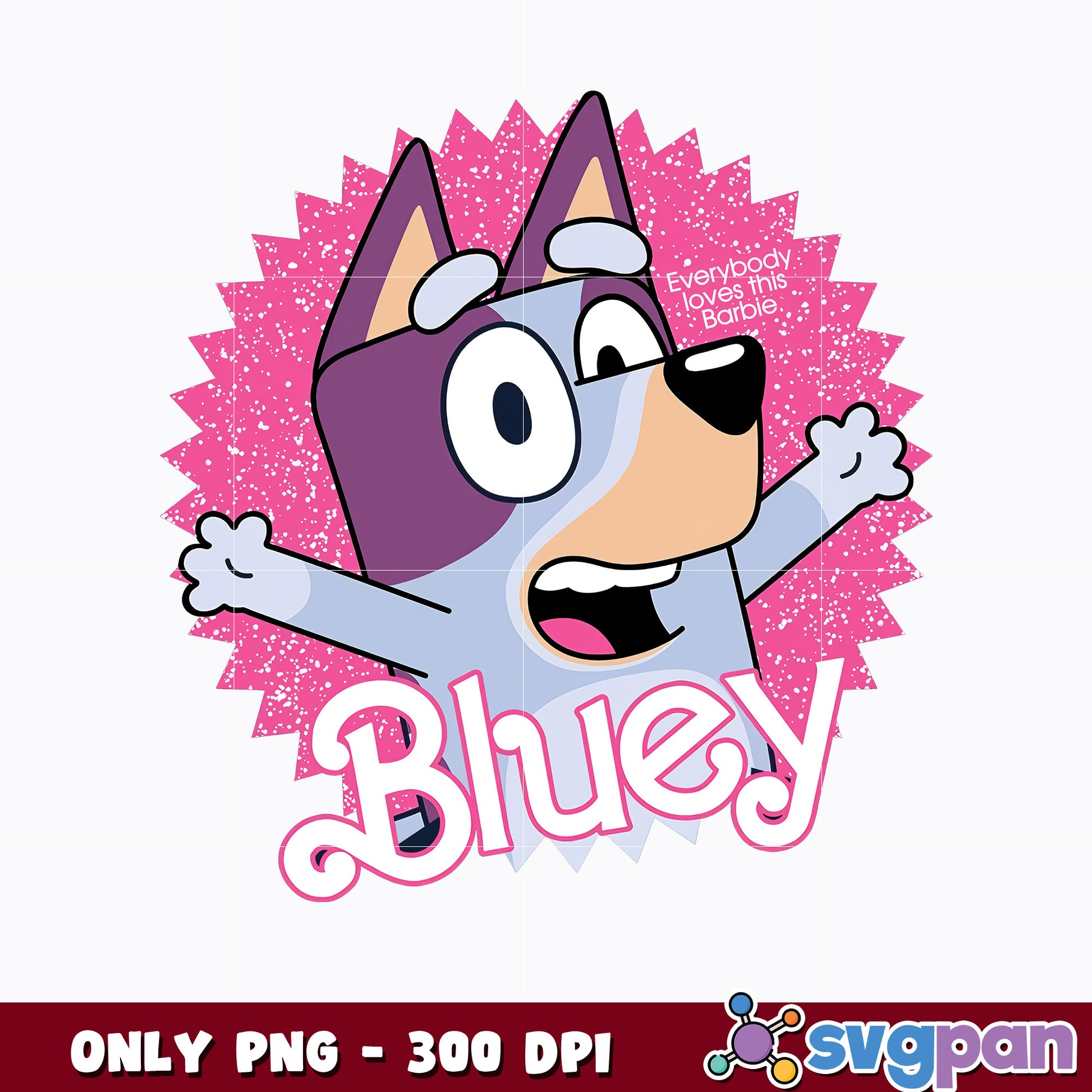 Bluey love barbie cartoon png