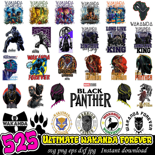 525 Wakanda Forever SVG Bundle Instant Download