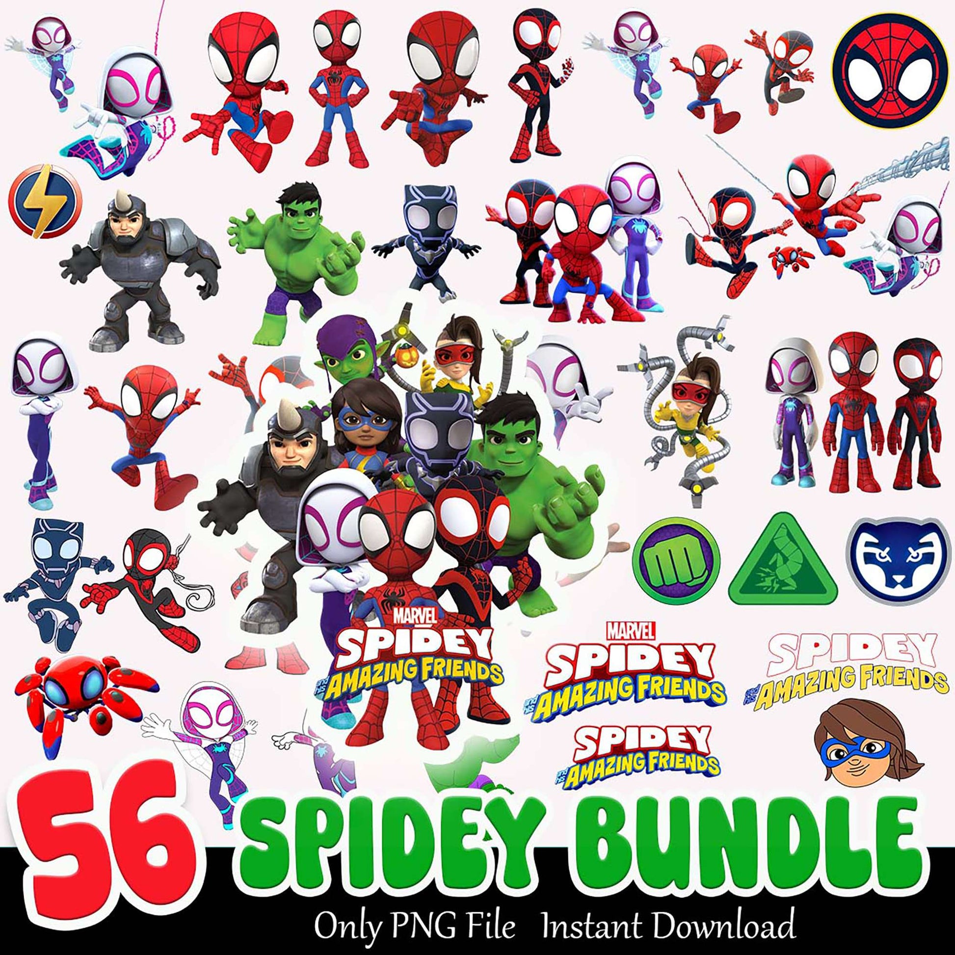 56 Spidey Amazing Friends PNG Bundle