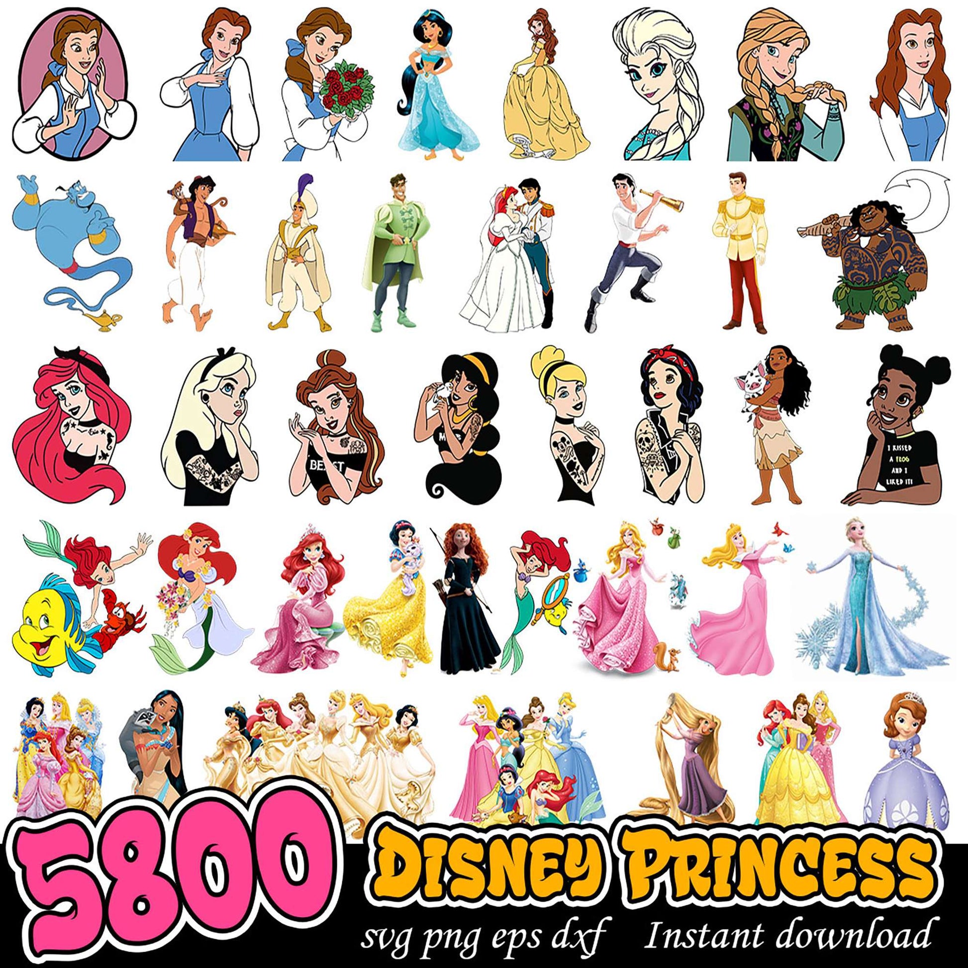 5800 Disney Princess SVG Bundle Instant Download