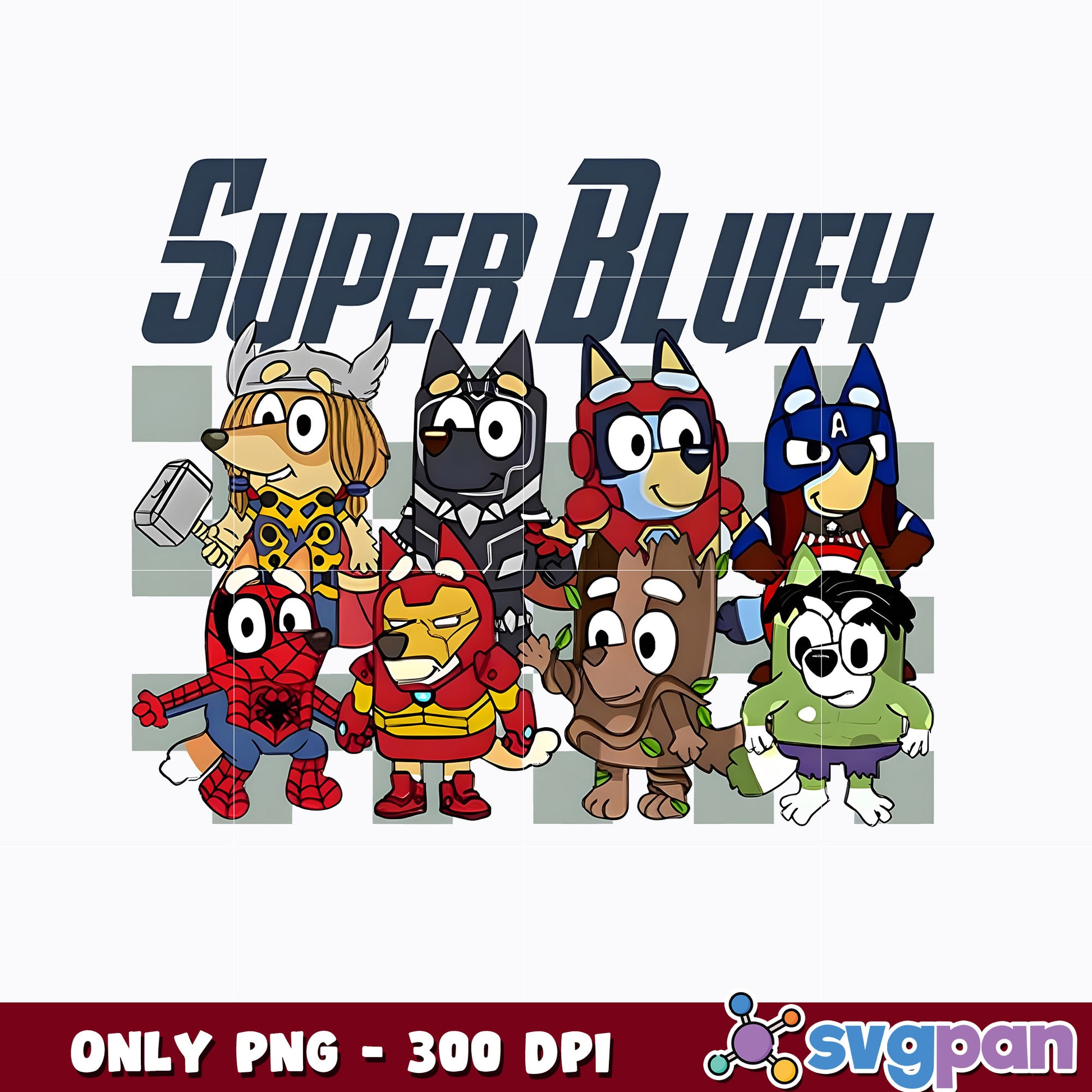 Super Bluey cartoon png