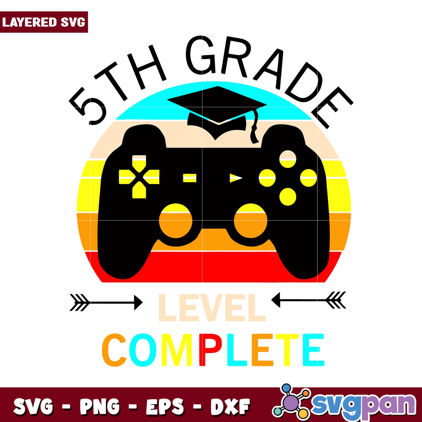 5th Grade Level Complete Gaming SVG Design, Perfect for Projects