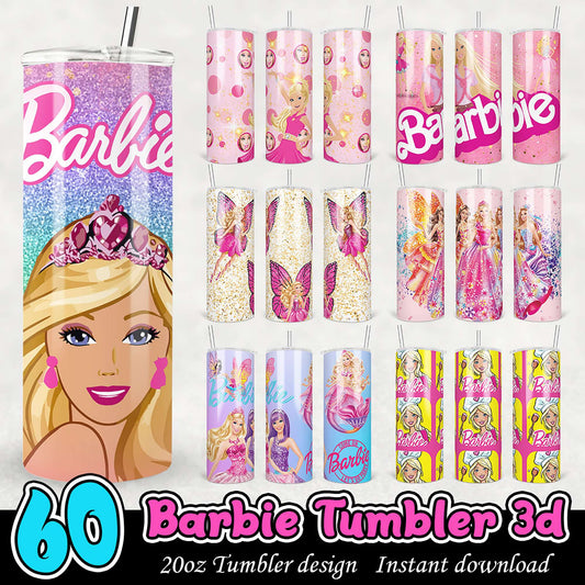 60 Barbie Tumbler Designs PNG