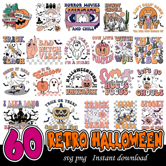 60 Retro Halloween SVG Bundle for Creative Projects 