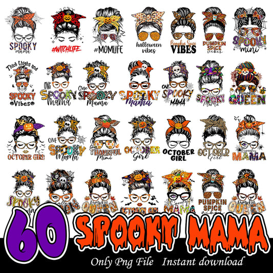 60 Spooky Mama SVG Bundle Instant Download