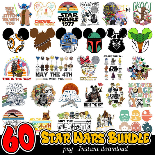 60 Star Wars PNG Bundle Instant Download