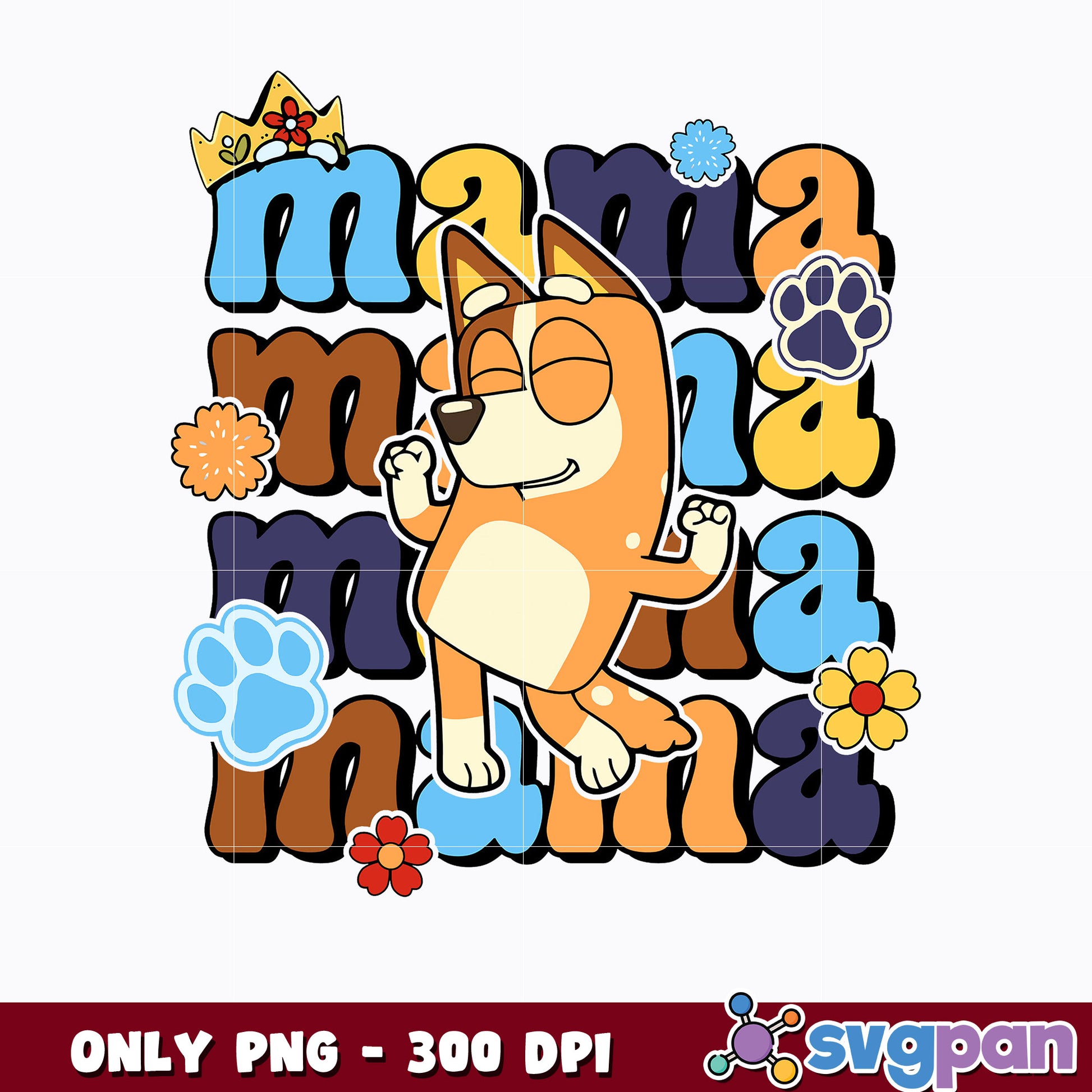 Mama Bluey png, Mothers Day Gift png