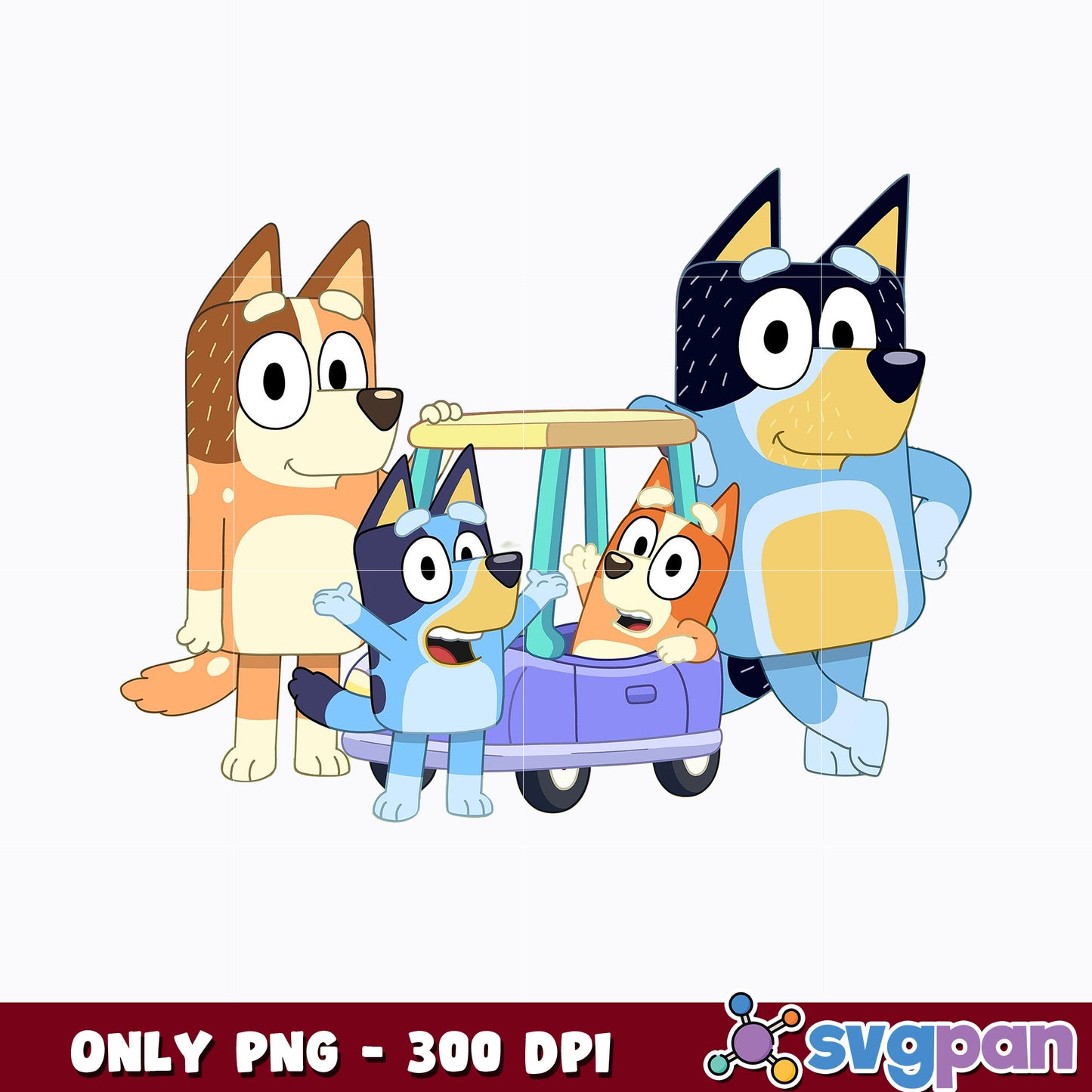 Family Bluey Dog Cartoon png