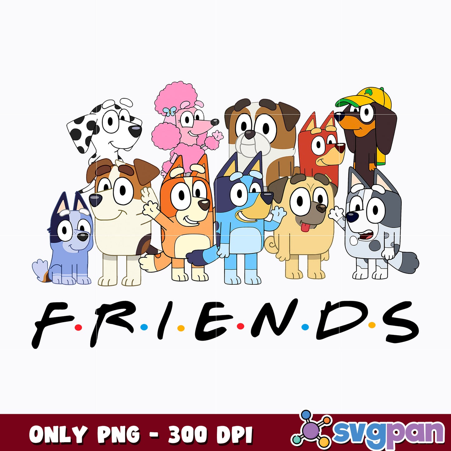 Bluey Friends Png, Bluey Friends Instant Download Png