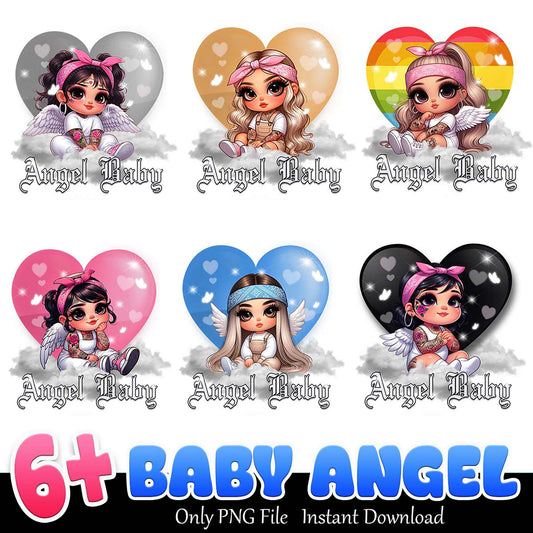 6 Baby Angels PNG Bundle Instant Download
