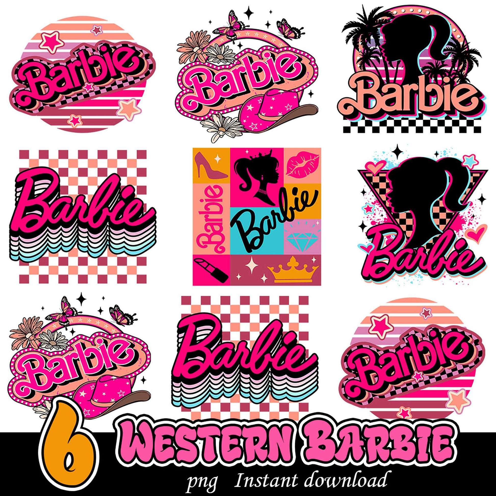 6 Western Barbie PNGs Instant Download