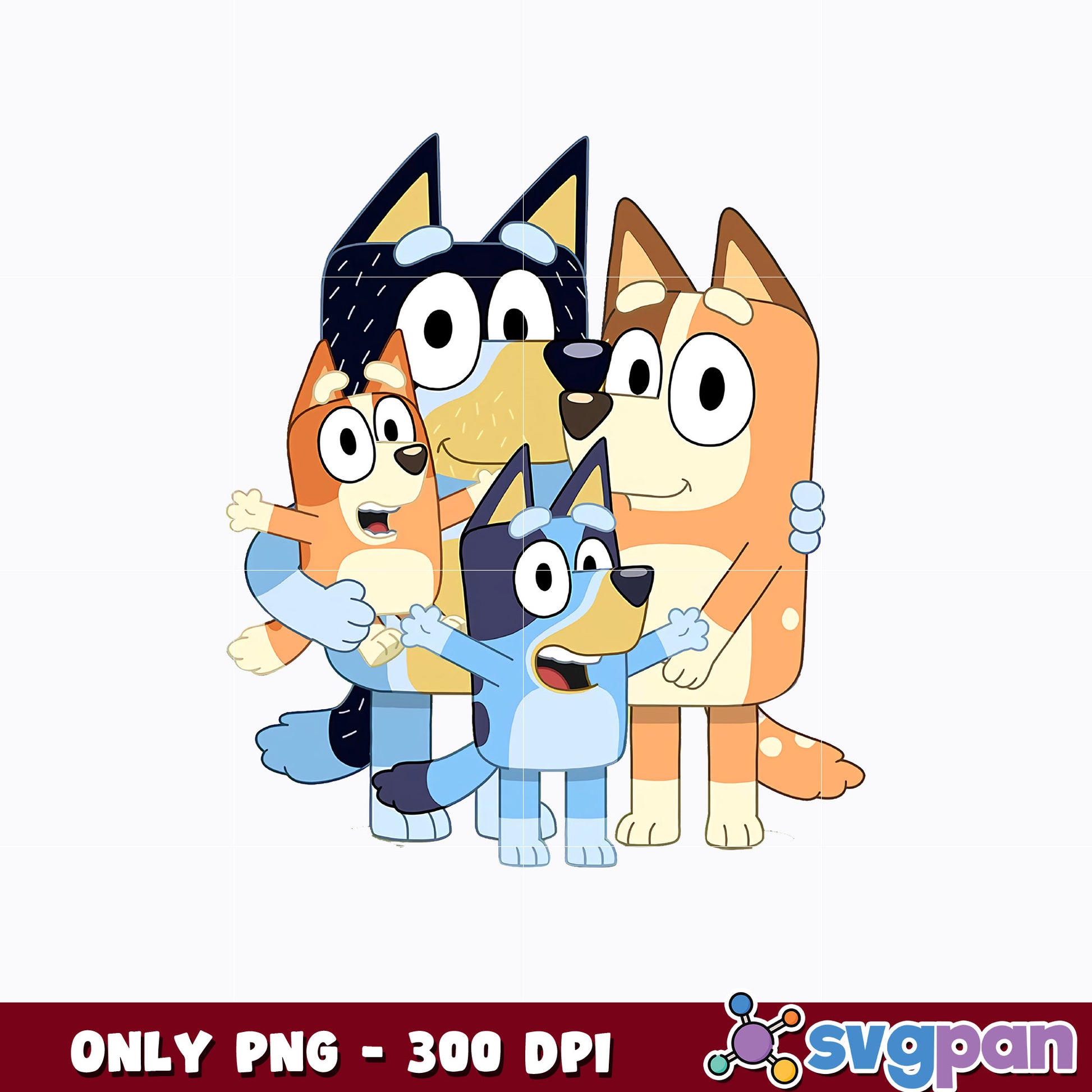 Family Bluey Dog Cartoon png