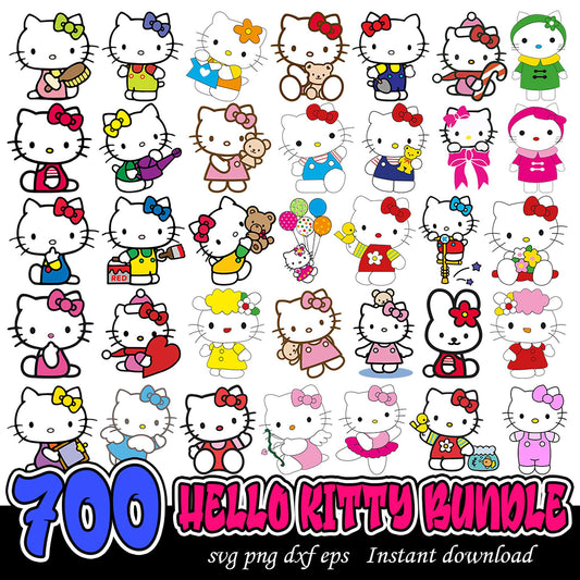 700 Hello Kitty SVG Bundle for Crafts and Projects Download