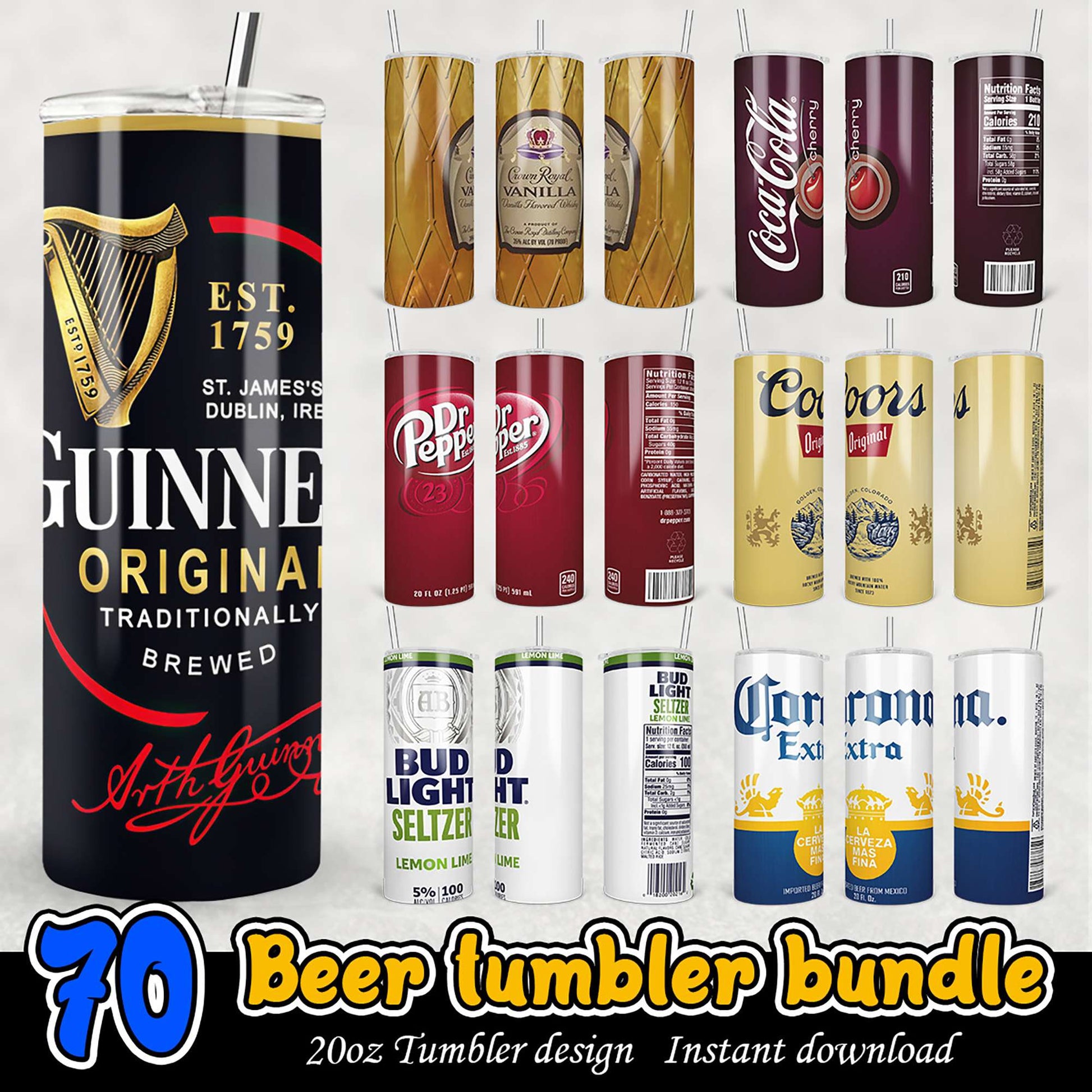 70 Beer Tumbler Designs Instant Download