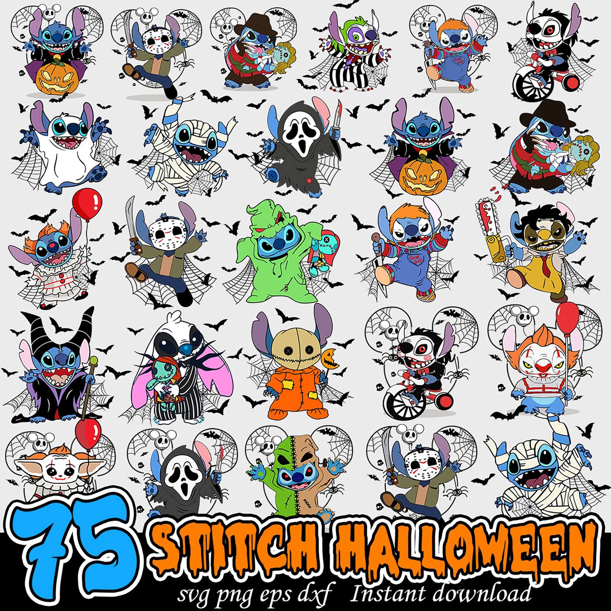 75 Stitch Halloween SVG Bundle