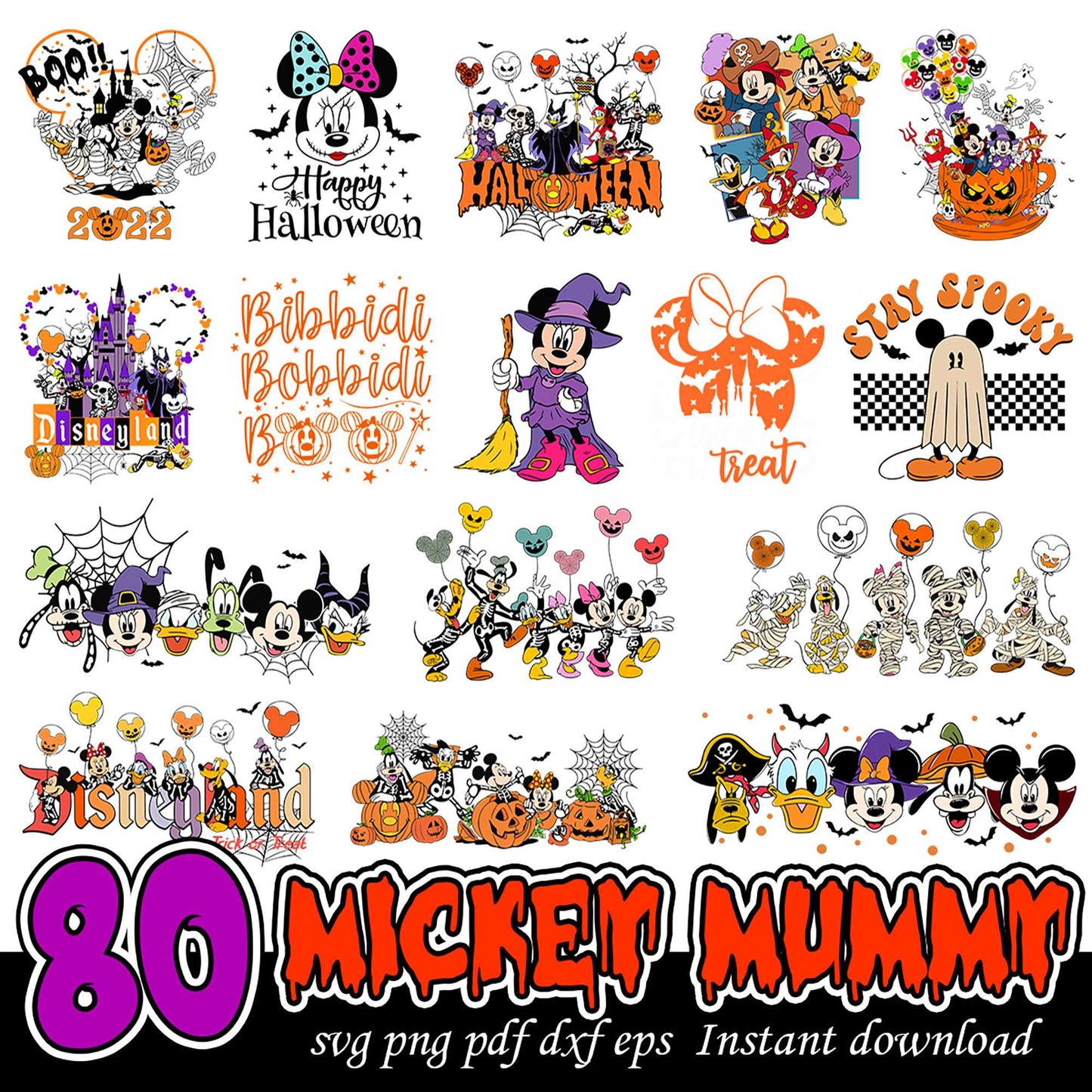 80 Mickey Halloween SVG Bundle for Spooky Celebrations