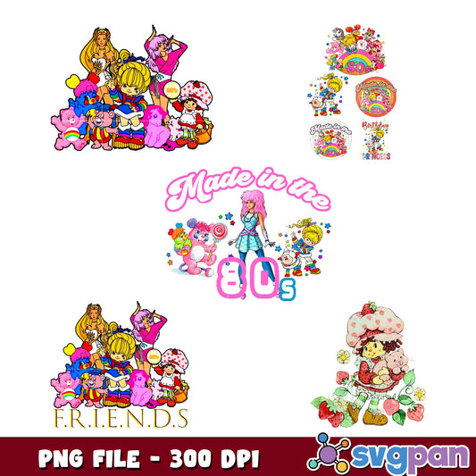 80s Cartoon Character PNG Bundle 300 DPI