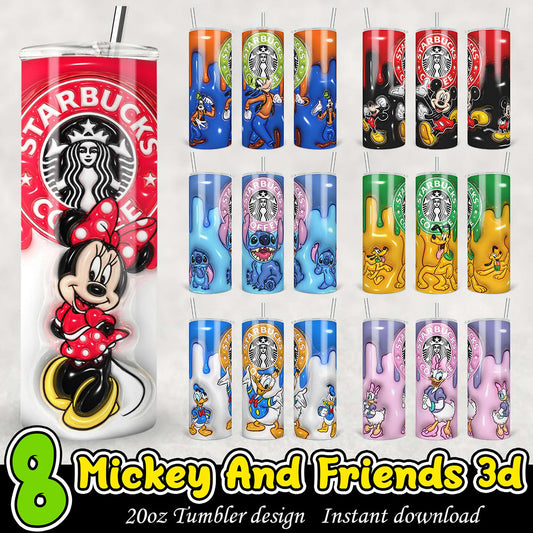 8 Mickey Mouse Friends 20oz Tumbler PNG
