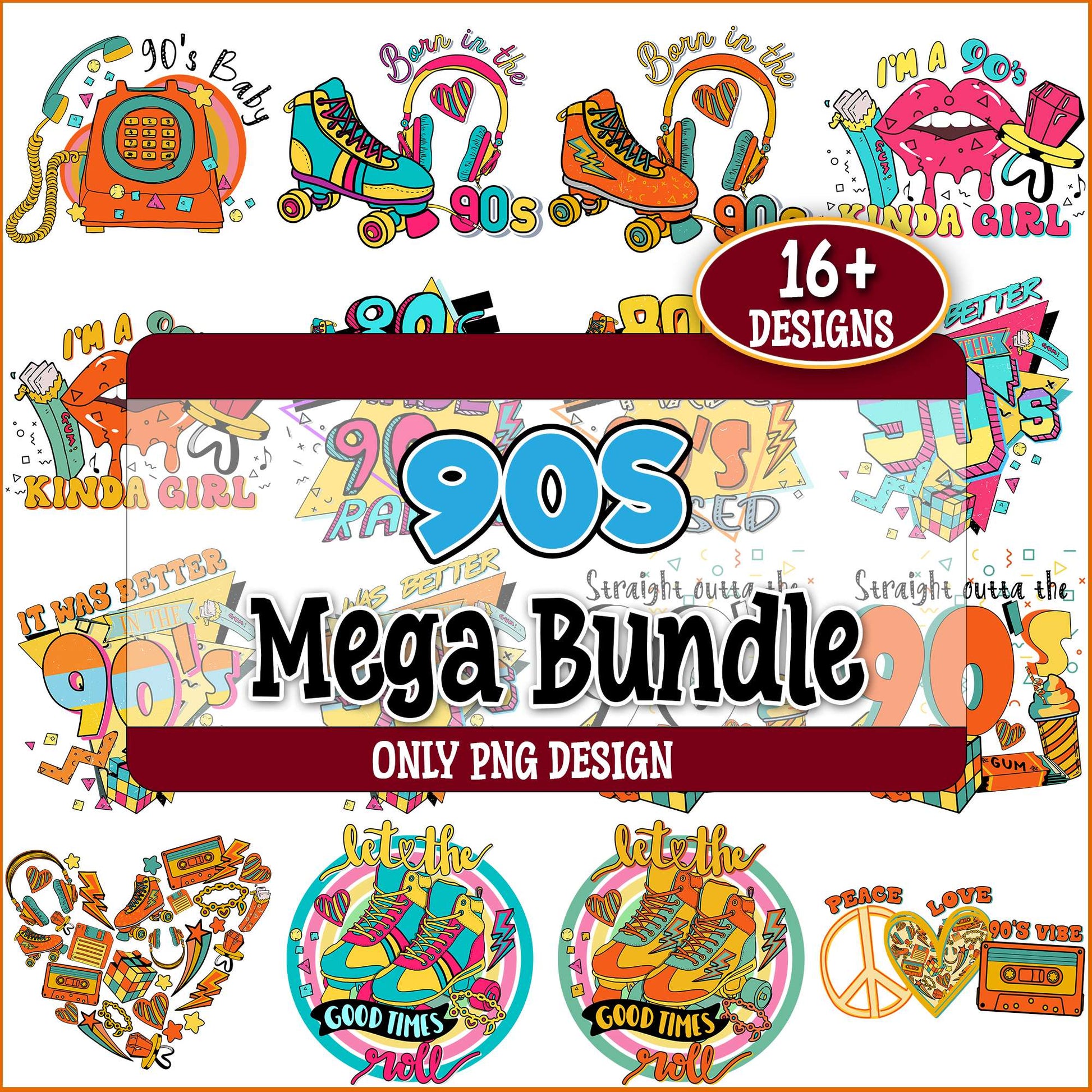 90s vibes png bundle