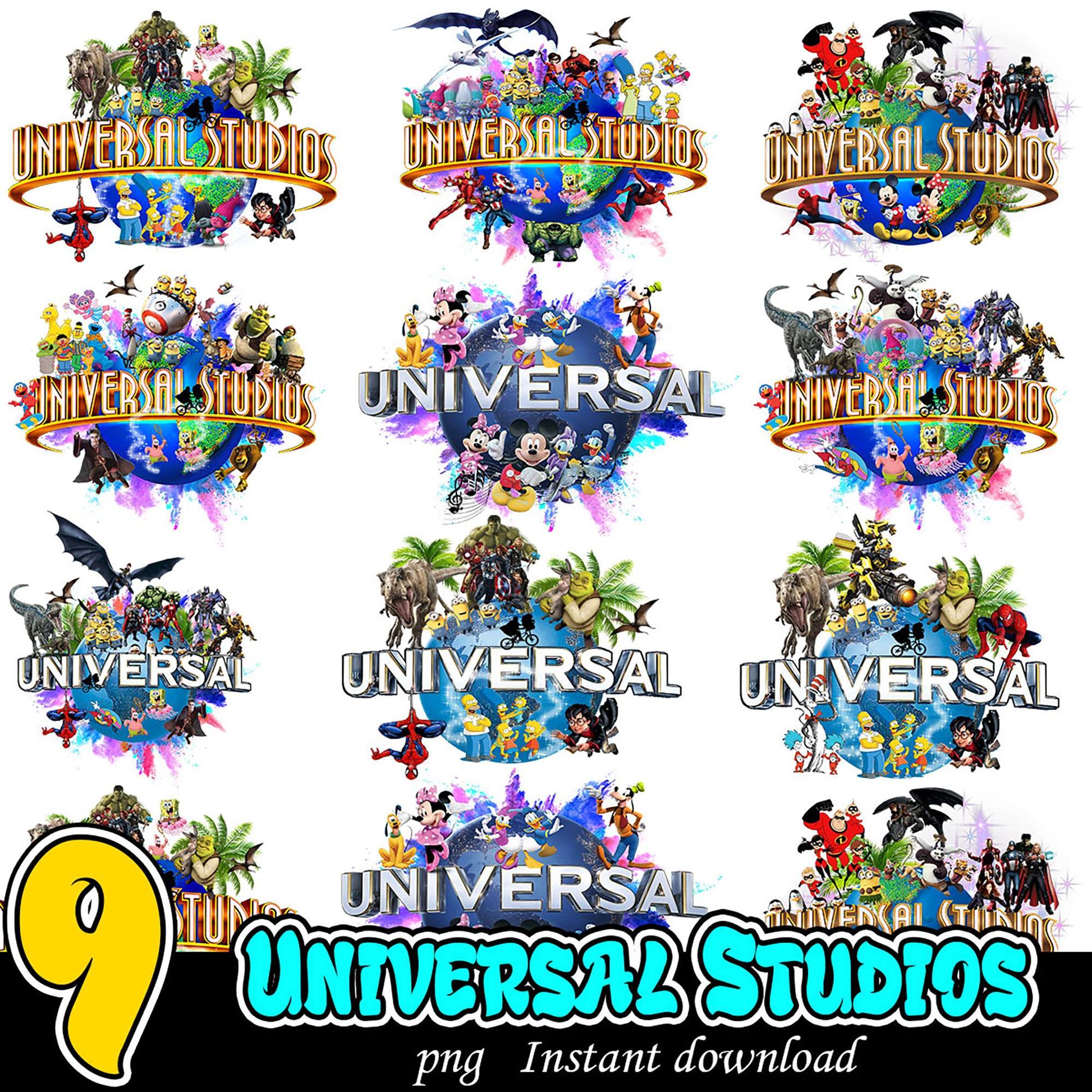 9 Universal Studios PNG Logos Instant Download