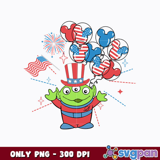 Alien Toy Story Pizza Planet  Disney 4th Of July png  