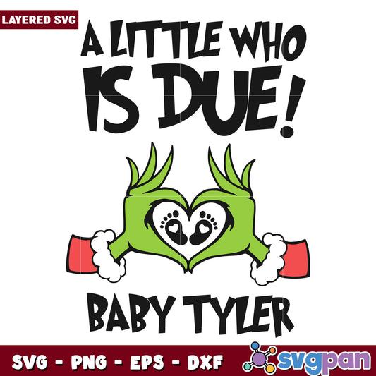 A Little Who Is Due Grinchmas Pregnancy Announcement svg, christmas svg, grinch svg