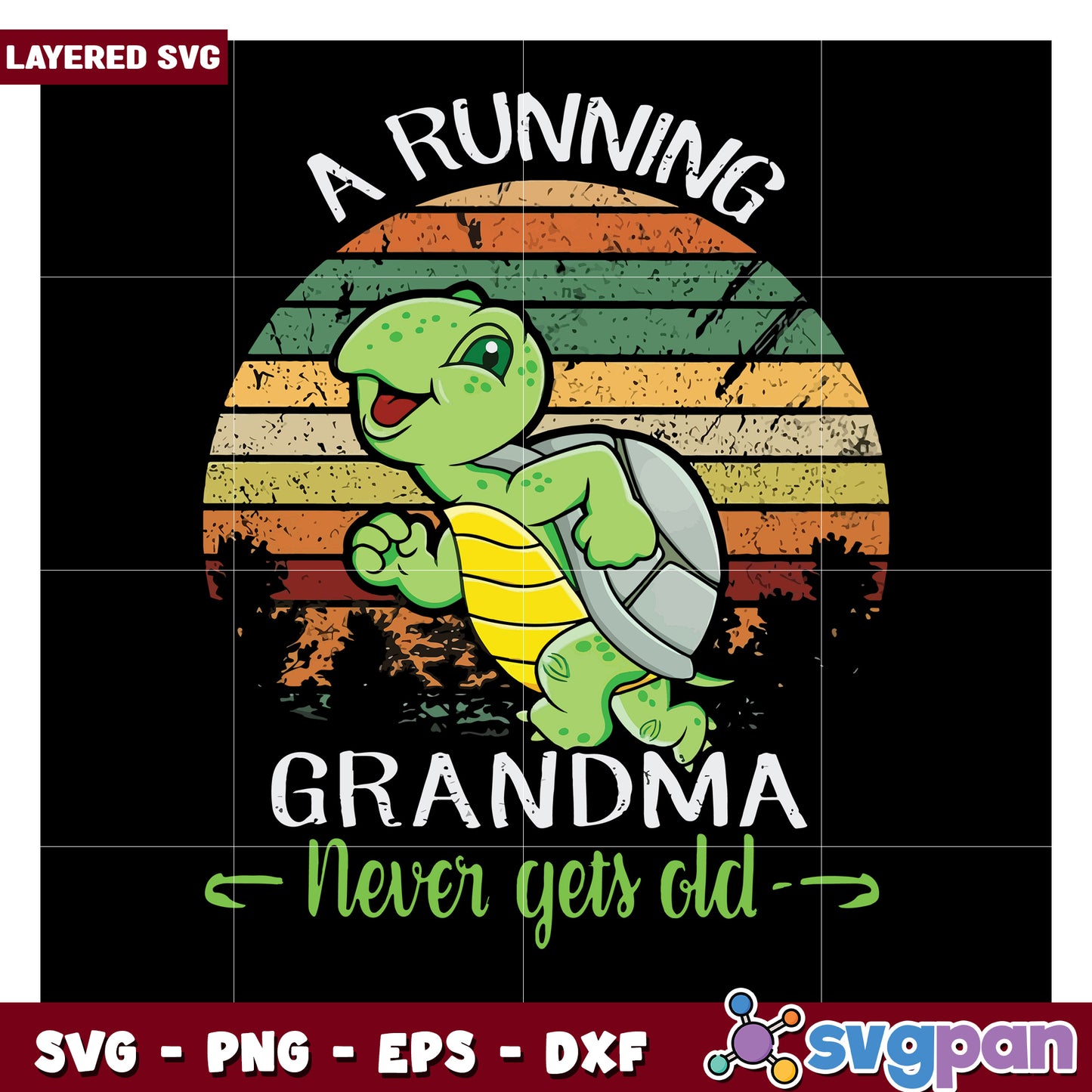 A Running Grandma Design for SVG, Perfect for Crafting Projects