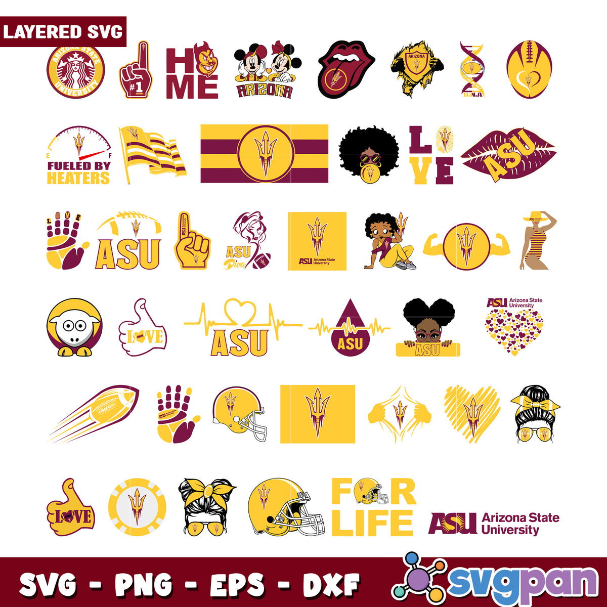 ASU SVG Bundle 30+ Layered Designs – svgpan