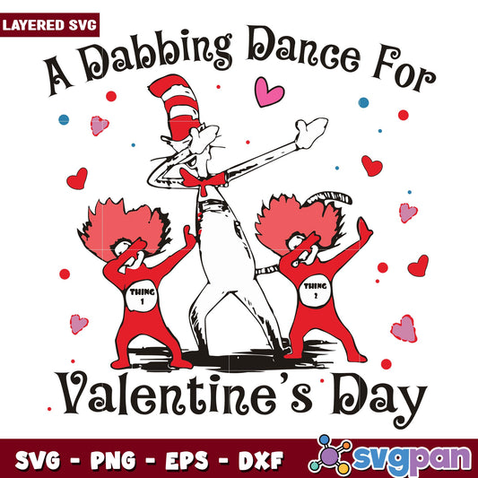 A Dabbing Dance For THING 1 THING 2 Valentine's Day svg, Dr. seuss characters svg, digital dowload