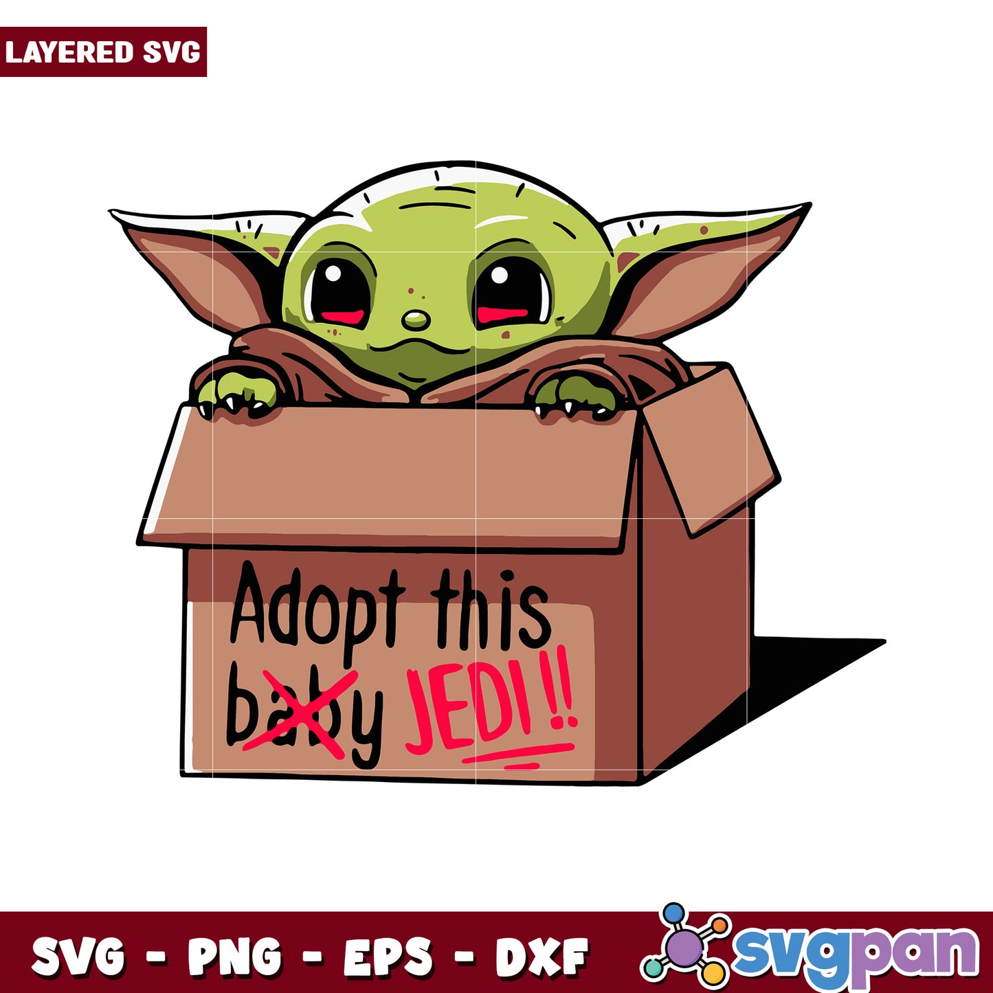 Adopt this baby Jedi SVG design, perfect for Star Wars fans