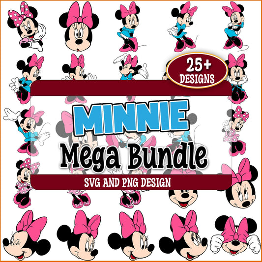 Adorable minnie mouse svg bundle
