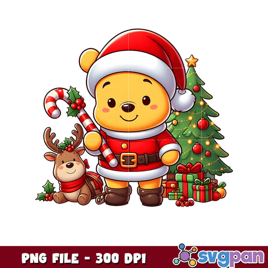 Adorable pooh png, last christmas png, spirit christmas ​png