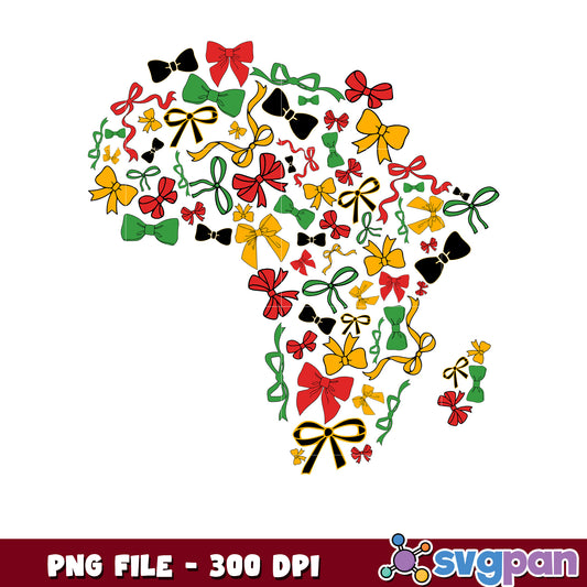 Africa Map Bow PNG 300 DPI Instant Download