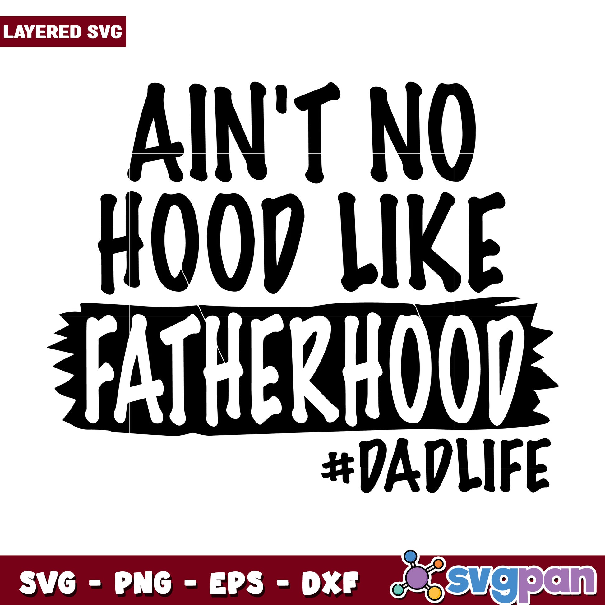 Aint no hood like fatherhood svg, spooky season svg, halloween vacation svg