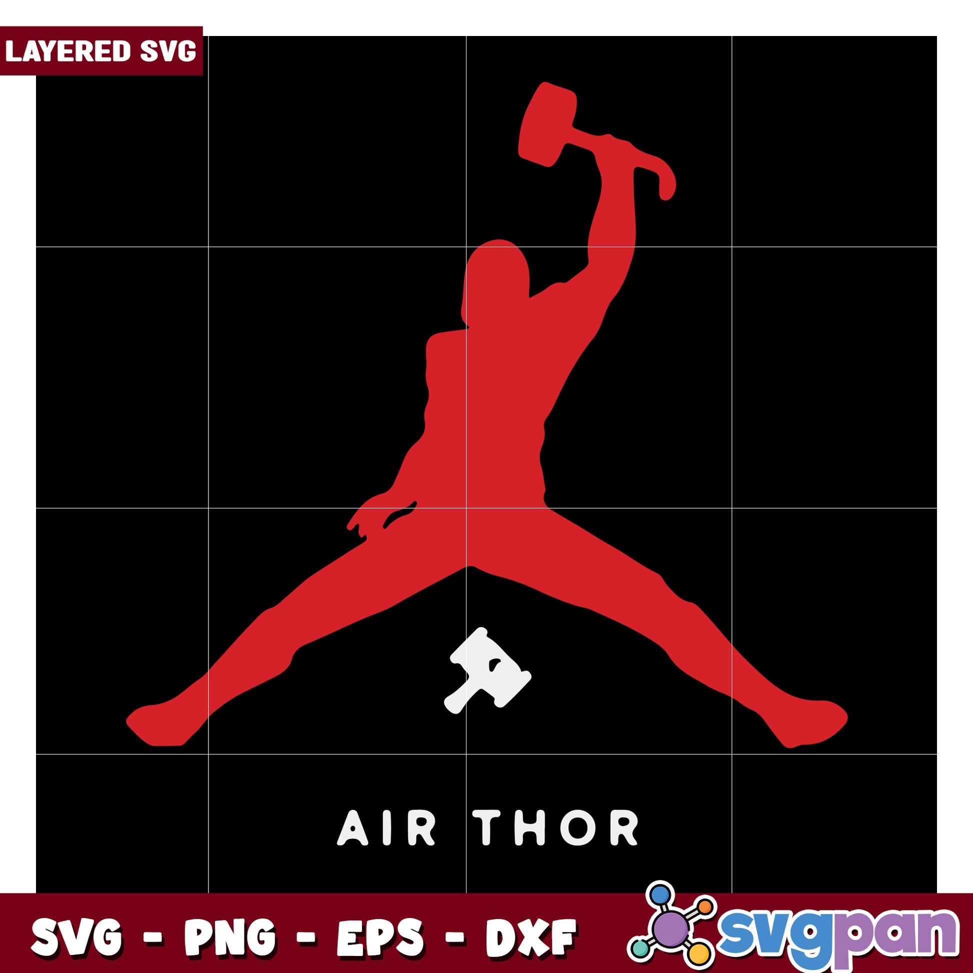 Air Thor SVG design for crafts, perfect for sports enthusiasts