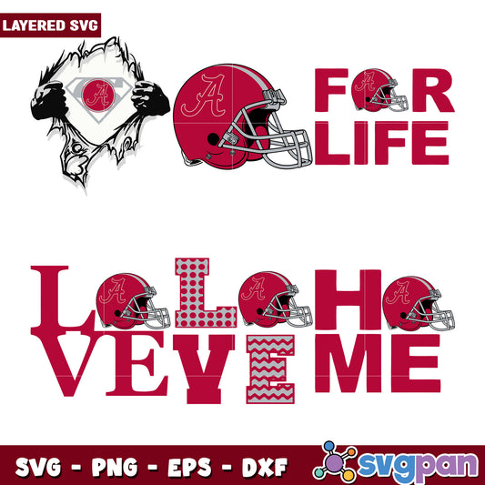 Alabama Football SVG Bundle Layered Designs