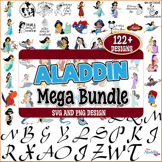 Aladdin alphabet svg bundle