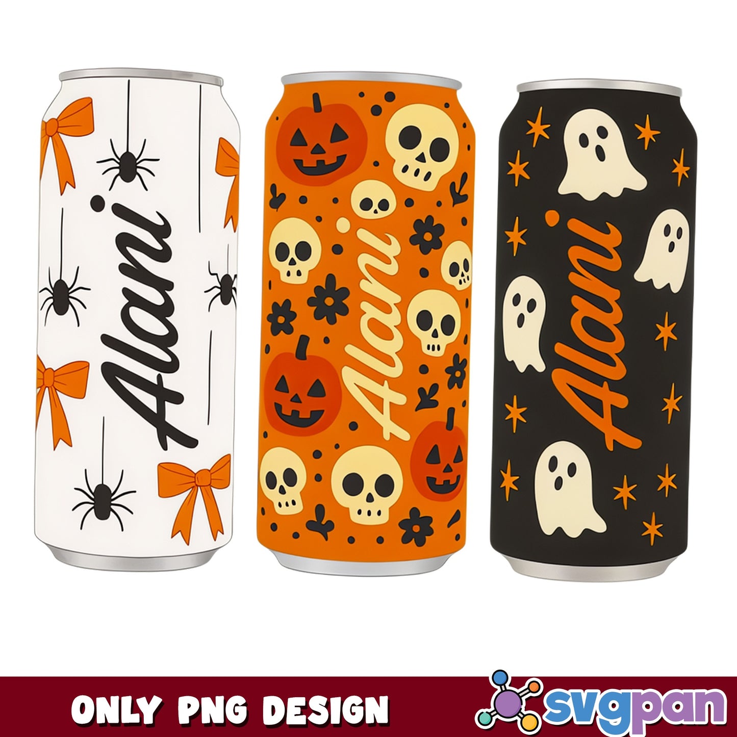 Alani Nu Halloween Can PNG, Spooky Energy Drink PNG, Ghost Pumpkin PNG