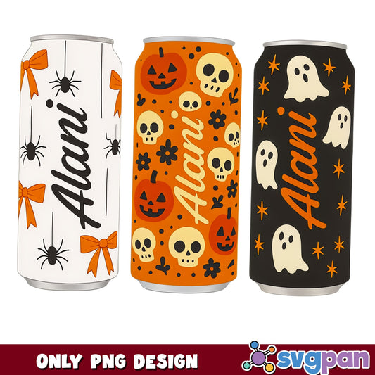 Alani Nu Halloween Can PNG, Spooky Energy Drink PNG, Ghost Pumpkin PNG