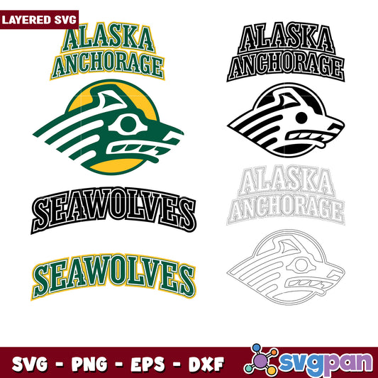 Alaska Anchorage Seawolves SVG Bundle