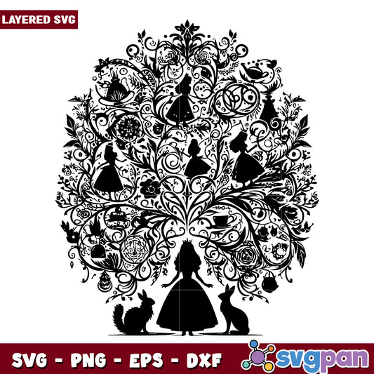 Alice Wonderland SVG Silhouette