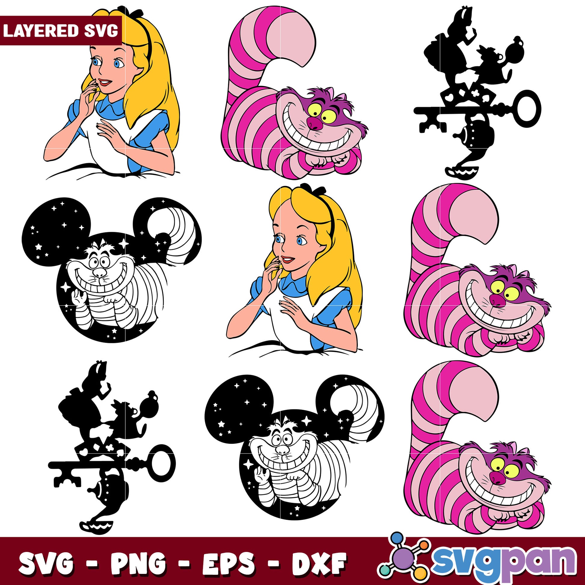 Alice in wonderland designs svg bundle